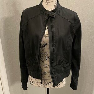 Women's Banana Republic Coated Black Denim Jacket
